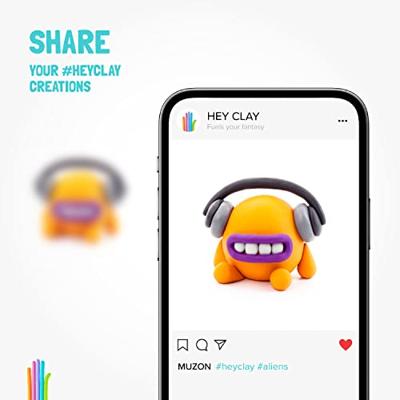 Klei hey clay koe set 3 delen