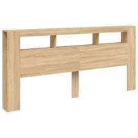 Hoofdbord met LED 220x18,5x103,5 cm bewerkt hout sonoma eiken - thumbnail