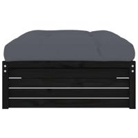 Tuinvoetenbank 120x80 cm massief grenenhout zwart - thumbnail