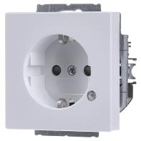 Busch-Jaeger inbouwwandcontactdoos met randaarde 20 EUCBL-84 studiowit - thumbnail
