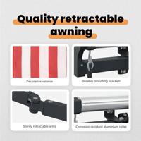 VidaXL Inklapbaar zonnescherm rood en wit 400 × 300 cm - thumbnail