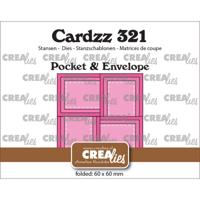 Crealies • cardzz pocket & envelope met 4 rechthoekige flapjes 6 x 6 cm - thumbnail