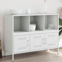 Dressoir 100,5x39x79 cm staal wit - thumbnail