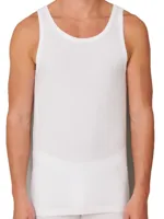 2-Packheren hemden 95/5 - Witte en zwarte Biologisch katoenen mannen onderhemden - thumbnail