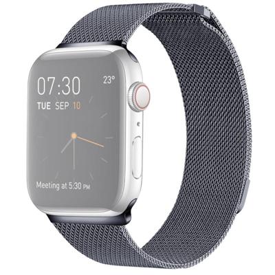 Milanese lus magnetische roestvrijstalen horlogeband voor Apple Watch serie & 40mm/3 & 2 & 1 38mm (donkergrijs) Milanese lus magnetische roestvrijstalen horlogeband voor Apple Watch serie & 40mm/3 & 2 & 1 38mm (donkergrijs)