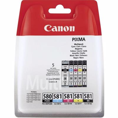 Canon PGI-580/CL-581 inktcartridge 5 stuk(s) Origineel Normaal rendement Zwart, Cyaan, Magenta, Geel