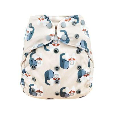 Blümchen Alles-in-Twee luier - ECO Shell Cozy Elephant - OneSize (4-15 kilo) - Drukknoopjes Blümchen Alles-in-Twee luier - ECO Shell Cozy Elephant - OneSize (4-15 kilo) - Drukknoopjes