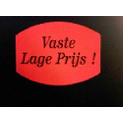 Etiket fluor rood 33x25mm - Vaste lage p