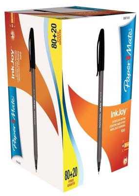 Balpen Paper Mate Inkjoy 100 medium zwart Balpen Paper Mate Inkjoy 100 medium zwart