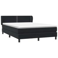 Boxspring met matras fluweel zwart 160x210 cm - thumbnail