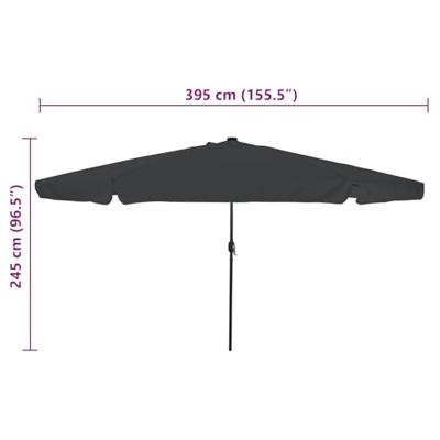 Parasol met LED-verlichting Ø395x245 cm antraciet