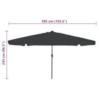 Parasol met LED-verlichting Ø395x245 cm antraciet - thumbnail