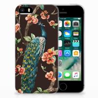 Apple iPhone SE | 5S | TPU Hoesje | Pauw met Bloemen - thumbnail