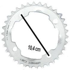 Gebhardt kettingblad 42t 4 gaats zilver - grijs, uni, 104 steek, atb: triple