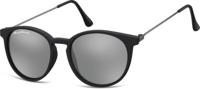 Zonnebril Montana met Revo rond spiegelglas mat zwart - thumbnail