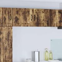 Keukenkast 2 pcs Gerookt eiken 50 x 31 x 40 cm Bewerkt hout - thumbnail