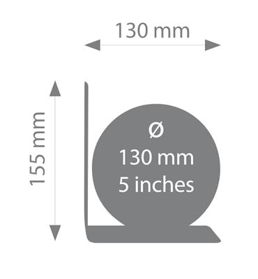 Boekensteun troika met magn globe 13cm zw-zilver