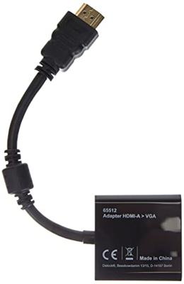 Delock 65512 HDMI / VGA Adapter [1x HDMI-stekker - 1x D-sub bus 15-polig] Zwart 0.25 m