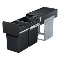 Hailo 0310-100 EcoLine Design L Inbouwafvalemmer 2x14L Zwart - thumbnail