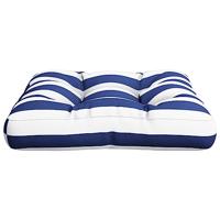 VidaXL Palletkussen gestreept 60x60x12 cm stof blauw en wit - thumbnail