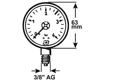 Cornat Manometer 0-4Bar 63Mm 3/8 - T593700