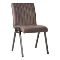 LABEL51 Eetkamerstoel Matz - Antraciet - Microfiber - Black Frame - thumbnail