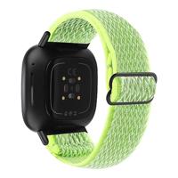Fitbit Versa 3/4 & Sense 1/2 Nylon loop bandje - Neon geel - thumbnail