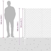 VidaXL Hek met paal groen 1,4 x 10 m staal en pvc - thumbnail