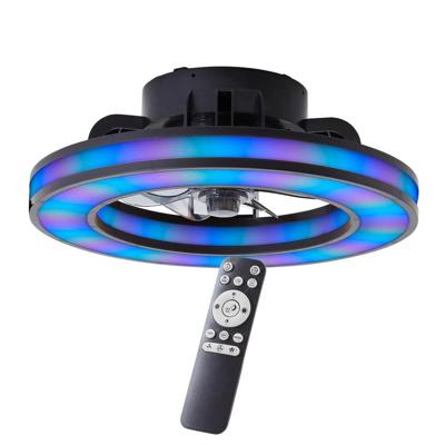 Brilliant Zwarte plafondventilatorMondello met RGB lamp - G80915/06