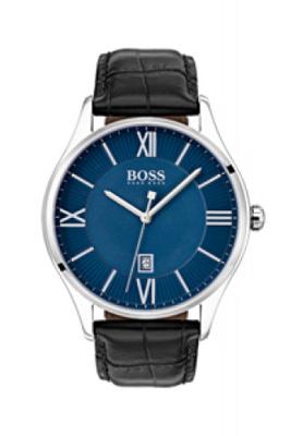 Horlogeband Hugo Boss HB-303-1-14-2975 / HB1513553 Leder Zwart 22mm Horlogeband Hugo Boss HB-303-1-14-2975 / HB1513553 Leder Zwart 22mm