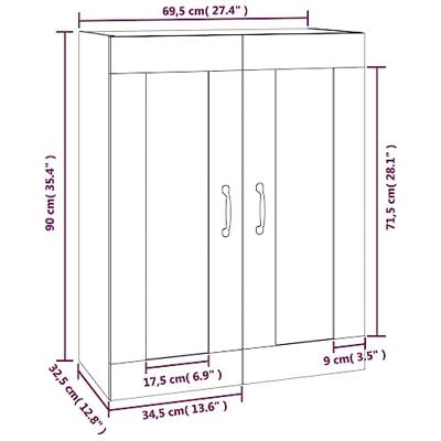 Hangkast 69,5x32,5x90 cm grijs sonoma eikenkleurig Hangkast 69,5x32,5x90 cm grijs sonoma eikenkleurig