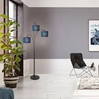 Steinhauer VloerlampSparkled Light zwart met blauwe kappen - 3828ZW - thumbnail