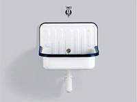 Uitstortgootsteen Alape 51x36 cm met Rand en Overloop Plaatstaal Wit - thumbnail