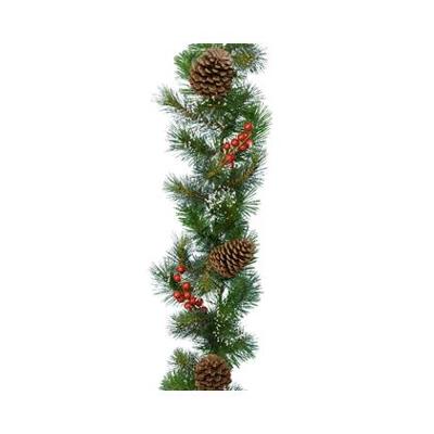 Kerstslinger guirl.bes l10b30h270 cm groen/wit Everlands - Everlands Kerstslinger guirl.bes l10b30h270 cm groen/wit Everlands - Everlands