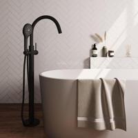 BRAUER Stripe Vrijstaande Badmengkraan - SET 02 - 3-standen handdouche - doucheslang - mat zwart 5-S-338 - thumbnail