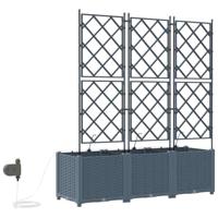 Tuin Bloempot 3 pcs Licht Grijs Staal - thumbnail