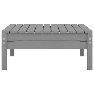 Tuinvoetenbank massief grenenhout grijs