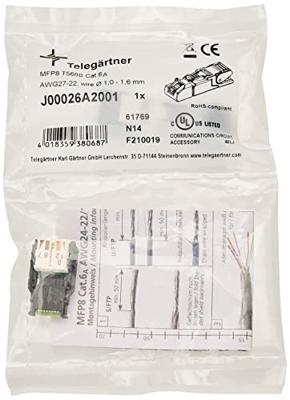 Telegärtner 100023038 RJ45-stekker CAT 6A afgeschermd 100023038 Stekker, recht Aantal polen (sensoren) 8P8C Metaal 1 stuk(s)