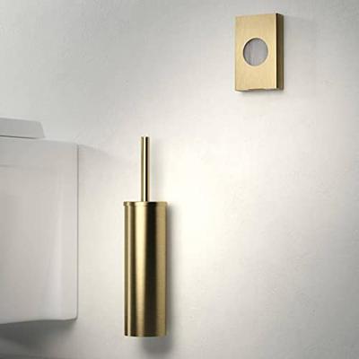 Geesa Nemox Toiletborstel - vrijstaand - witte borstelkop - goud geborsteld 916511-07 - thumbnail