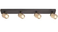 Freelight Spot Razza 4 lichts L 76 cm GU10 zwart goud - thumbnail