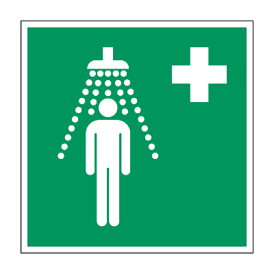 Veiligheidsdouche - 100 x 100 mm - Sticker