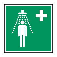 Veiligheidsdouche - 100 x 100 mm - Sticker - thumbnail