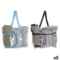 Strandtas DKD Home Decor Blauw Bruin Groen Grijs Munt PVC Canvas 44 x 23 x 62 cm (2 Stuks) - thumbnail