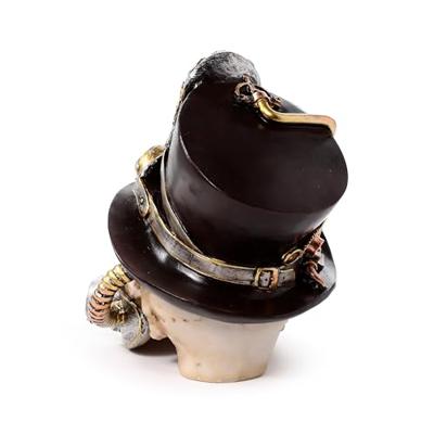 Steampunk Schedel met gasmasker & hoge hoed