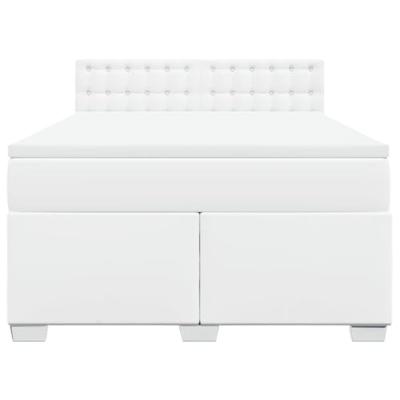 Boxspring met matras kunstleer wit 160x200 cm