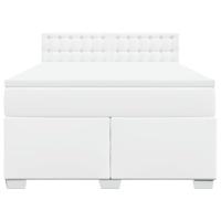 Boxspring met matras kunstleer wit 160x200 cm - thumbnail