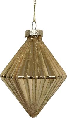 Kerstbal diamant goud 6x9 cm Uniplant - Uniplant Kerstbal diamant goud 6x9 cm Uniplant - Uniplant