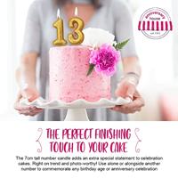 Nummerkaars &apos;3&apos; Glittergoud - thumbnail