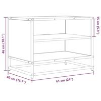 Tv-meubel 61x40x46 cm bewerkt hout metaal sonoma eikenkleurig - thumbnail