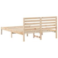 Bedframe met hoofdeinde Bruin 140 x 190 cm Massief grenenhout - thumbnail